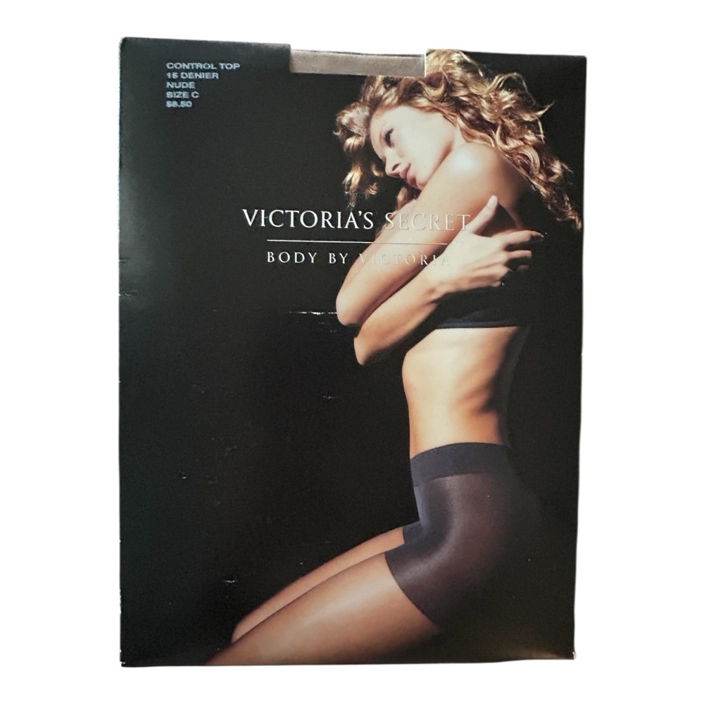 NEW Victoria's Secret Body by Victoria Pantyhose Sz C Nude Control Top Stretch